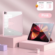 GOOJODOQ【New Product】iPad Case with Charging Pen Slot Clear Back Cover Lens Protector for iPad Air4