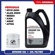 (With Perodua Oil Filter) Mitsubishi 0W20 SN Fully Synthetic Engine Oil (4L)