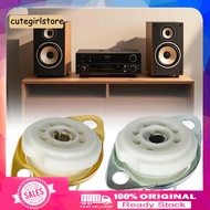 Cute_ Vacuum Tube Socket Electronic Tube Socket 2pcs 7-pin Ceramic Tube Socket Gzc7-f Golden Plated 