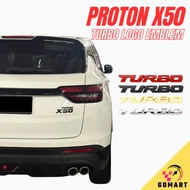 PROTON X50 3D Car Metal TURBO Logo Emblem Sticker Badge Accessories Aksesori Kereta X50