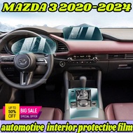 MAZDA 3 2020-2024 TPU Transparent Protective Film Car Interior Central Control Navigation Panel