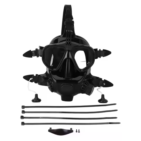 Snorkeling Gear Full Face Diving Goggle Anti Fog Leakproof 180° Panoramic View Silicone Face Goggle