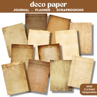 Vintage Lined Paper |Decorative Paper | Heavyweight Cardstock | Junk Journal, Planner & Scrapbooking