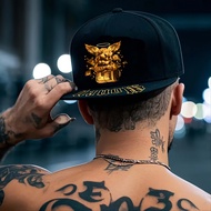 Golden Angel Tattoo USD Baby "Printed Hip Hop Flat Brimmed Hat for Men and Women, Adjustable Basebal