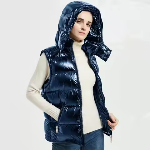 Price Promotion! Womans Puffer Vest Waterproof Vest Woman Jacket Coat Autumn Winter Outwear Puffer V