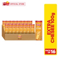 Lays Stax Extra Cheese Potato Chips 100g - Pack of 16