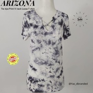 *RIZ*NA Tie-dye Print V-neck Loose T-shirt / Tie Dye Women's T-shirt Top By *rizon* Size XS 0X 1X 2X