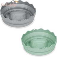 2PCS Air Fryer Silicone Liners Foldable Air Fryer Accessories Reusable Replacement Oven Insert Round Baking Tray