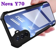 Nova Y70 Shockproof Case Color Edge Back Clear Huawei Y70/Y70 Plus 4G