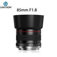 Lightdow 85มม. F1.8เลนส์สำหรับ Nikon DSLR Canon EOS Rebel T8i T7 T6 T6s 4000D SL2 90D 80D 77D  E Mou