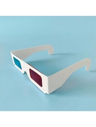 5入組創意3d紅藍眼鏡,科學教育小發明實驗自製卡紙眼鏡