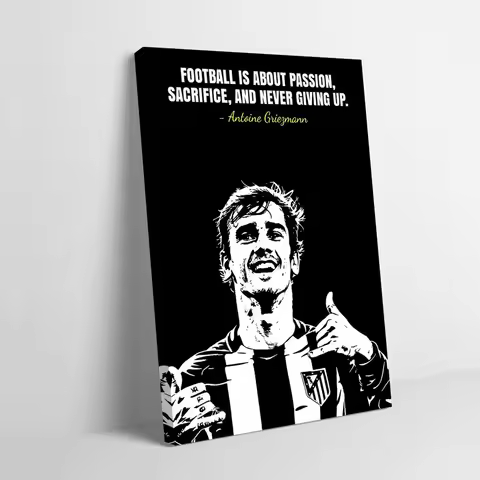 Antoine Griezmann Football Quote Poster Customizable Printed Canvas Painting Wall Art Gift for Aesth
