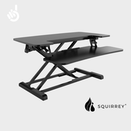 Squirrey 2-Tier Adjustable Desk Riser Standard Version [ 12-50cm Height Adjustment 15kg Load Capacity Detachable Keyboard Tray Stand Sit Workplace No Installation X-Shape Structure Stable Waterproof Easy Clean Ergonomic Home Office Accessory]