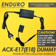Enduro ACK-E18 USB-E17 - AC Compact Power Adapter/USB with LP-E17 Dummy Battery for Canon Camera (Ma