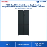 TOSHIBA 580L Multi Doors Dual Cooling Origin Inverter Refrigerator with Smart Control GR-RF608WI-PMY