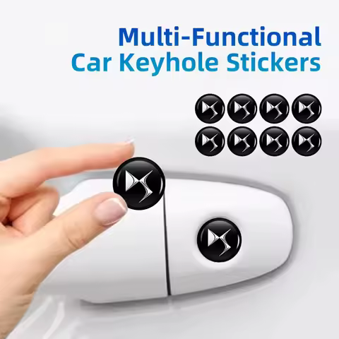 4pcs Car Handle Door Keyhole Lock Core Protective Cover Stickers For DS SPIRIT DS3 DS4 DS4S DS5 5LS