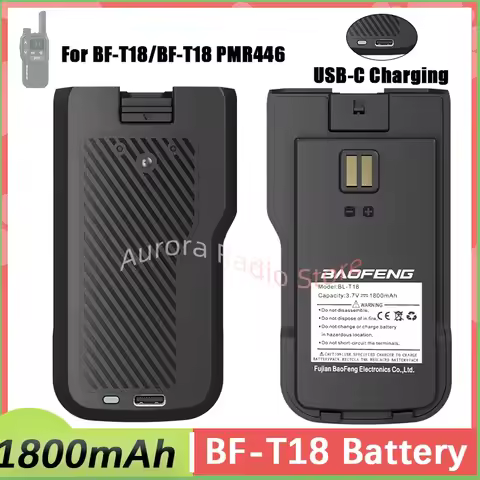 Baofeng BF-T18 Walkie Talkie Li-ion Battery DC 3.7V Type-C Charging BL-T18 BF-T18 PMR446 Rechargeabl