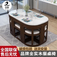 HY-# Marble Dining Tables and Chairs Set Square Solid Wood Dining Table Simple Modern Small Apartment Home Dining Table