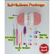 🇲🇾 Ready Stock 🇲🇾 Crochet Beginner Set Hook Needle Marker Pin Set Pemula Mengait Pin Penanda Jarum C
