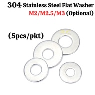 Flat Washer M2 M2.5 M3 304 Stainless Steel Washer Plain Washer Gaskets (5pcs/pkt) WS-Washer