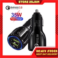 35W QC3.0 Dual USB Car Charger 6A Quick Charge 3.0 Car Charger