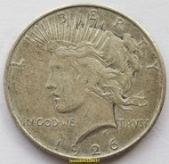 【滿300出貨】#27 和平銀幣 美國1926年1元 女神 老鷹硬幣26.7g 90%銀幣 38.1mm
