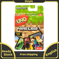 UNO Minecraft เกมกระดานสำหรับครอบครัว Leisure เกมส์สร้างความบันเทิงการรวบรวมเพื่อนหลายคนเกมกระดาน