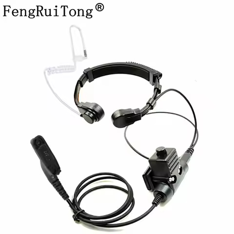 NATO Telescopic Throat Vibration Mic Headset Microphone U94 PTT Cable for Motorola Xir P8268 P8260 P