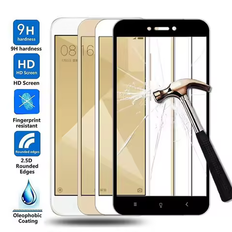 15D Protective Glass For Xiaomi Redmi 4X 5A 5 Plus 6 6A 7A Redmi Note 4 4X 5 5A Pro Tempered Glass S