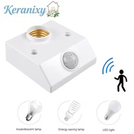 Keranixy E27 Smart LED Lamp Base with Switch Human Body Induction Lamp Holder with PIR Motion Sensor