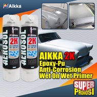 Aikka 2K Expoxy-PU Primer 400ML Grey Primer Aerosol Spray Anti-Corrosion Surfacer Spray Undercoat Cat Epoxy Primer Besi