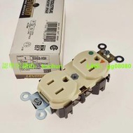 Leviton立維騰電源插座一字螺絲綠點三角標獨立地線美標插