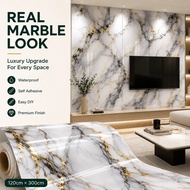 2.6mm TEBAL 120cm x 300cm Flexi Marble Sheet Imitation Ceramic Wall Sticker Marble Wallpaper Waterpr