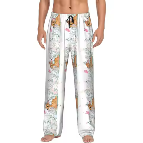 Custom Print B-Bambies Anime Pajama Pants for Men Sleep Sleepwear Bottoms with Pockets
