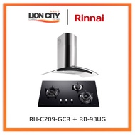 Rinnai RH-C209-GCR Chimney Cooker Hood + RB-93UG Schott Glass Hob