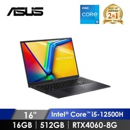 華碩 ASUS Vivobook 16X 筆記型電腦 16" (i5-12500H/16GB/512GB/RTX4060-8G/W11) 黑 K3605ZV-0102K12500H