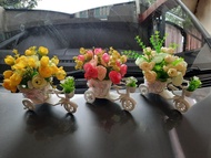 BUNGA MAWAR +POT SEPEDA MINI  BUNGA MEJA