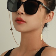 Cyuxs Women's Shell Sunglasses Lanyards Pearls Rhinestones Eyeglass Necklace Fashion Reading Glasses