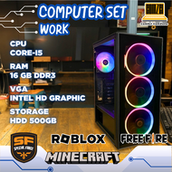คอมพิวเตอร์ครบชุด Core-i5 / Ram 16GB / HDD 500GB / Intel HD Graphic ทำงาน เล่นเกม SF/Roblox/FreeFire