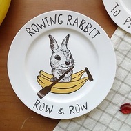 Rowing Rabbit 兔子香蕉船 餐瓷盤 (骨瓷平盤)