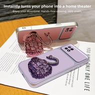 Swan Glitter Holder PU Leather Phone Case for OPPO A94 F19 Pro Reno 5F 5 Lite A8 A31 A97 A72 A73 A53