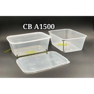 1500 Rectangular Plastic Disposable Food container  (50pcs+-) /  Bekas Durian/T1500 rectangular micr