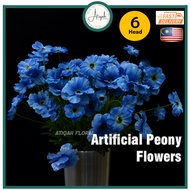 F29E-Artificial Peony Flowers Blue - High Quality