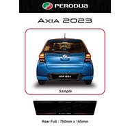 Perodua Axia 2023 Acrylic Kereta Plate Nombor Papan Belakang Penuh Logo Produk Baru