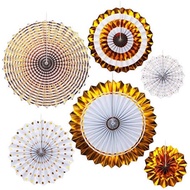 Paper fan rainbow set - paper medalion set - paper fan rainbow set - paper fan