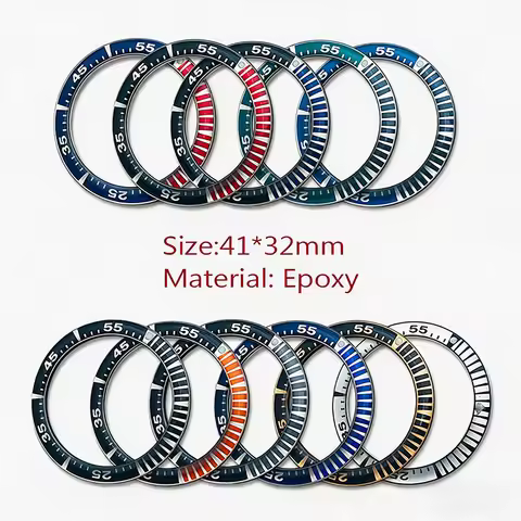 Mod 41mm*32mm Resin Alloy Watch Bezel Insert Ring Fit Seiko Prospex Series New Samurai Men's Watch C