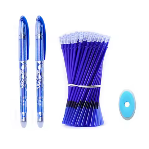 23Pcs/Set Erasable Gel Pens Set Washable Handle Blue Black Ink Writing Neutral Pen for School Office