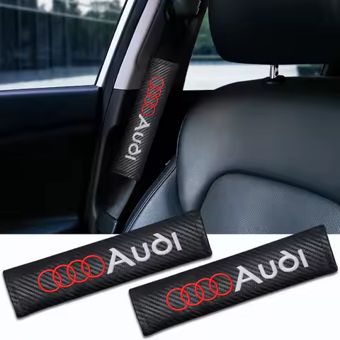 Carbon Fibre Car Seatbelt Shoulder Pad Seat Belt Pad Cover For Audi Q5 Q7 Q3 A3 A4 A6 A5 A1 A8 Q8 Q2