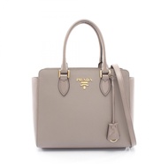 [มือสอง] กระเป๋าถือ Prada PRADA 2WAY สีเทาเบจ หนังแท้ กระเป๋าถือ 2 ทาง สำหรับผู้หญิง มือสอง B