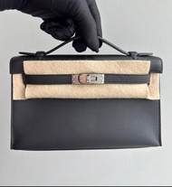 Hermes Mini Kelly Pochette Black phw